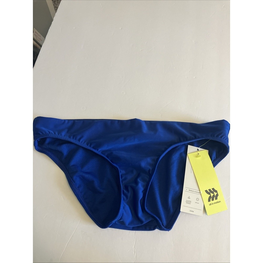 All In Motion Bikini Bottom Womens Small Blue NWT Hipster Swim Med Coverage C640